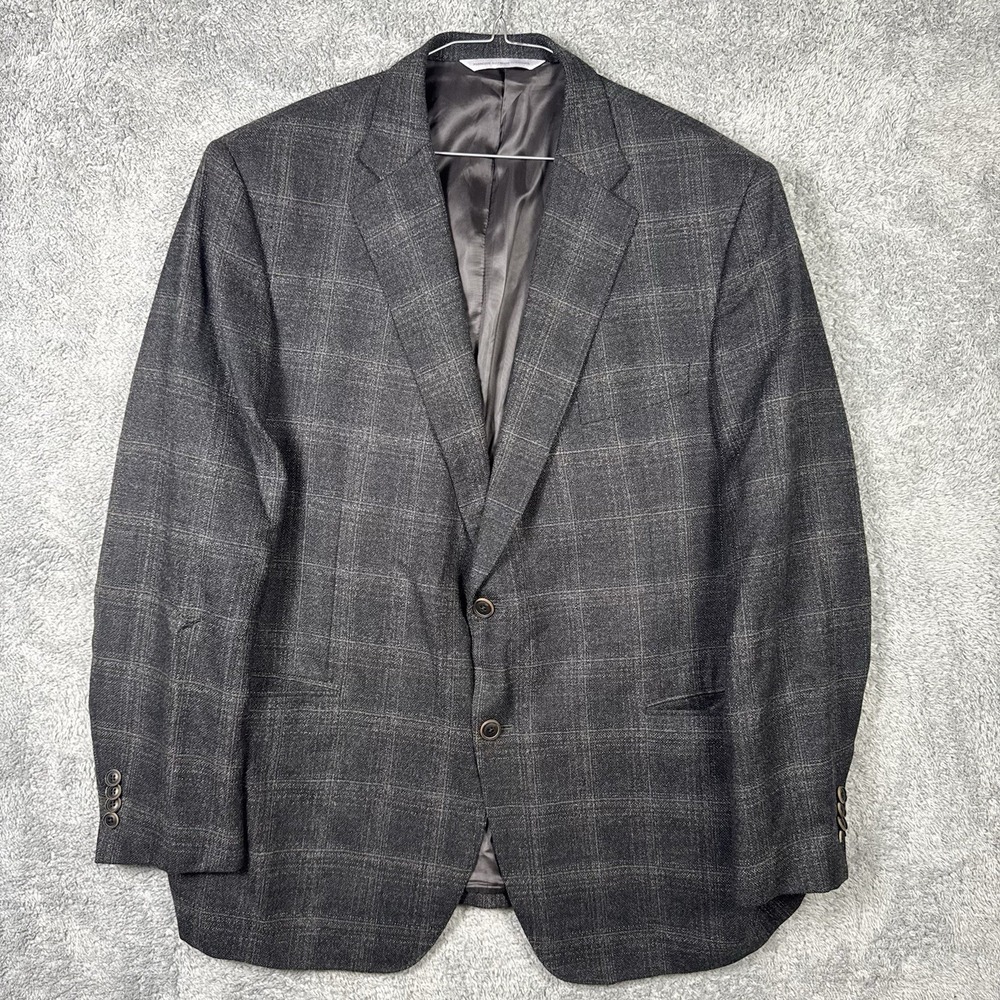 Samuelsohn Blazer Men 46R Super 110s 1923 SB Garner Sport Coat Wool Windowpane